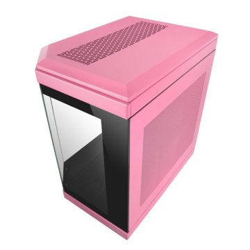 Caja Atx Semitorre Gaming Mars Gaming Mc3t Color Rosa Vista Panoramica 3 Paneles De Cristal Templado 3 Slots Pci Verticales U 2