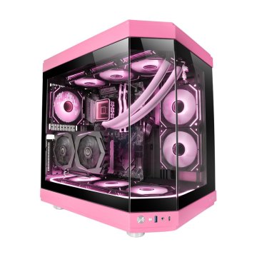 Caja Atx Semitorre Gaming Mars Gaming Mc3t Color Rosa Vista Panoramica 3 Paneles De Cristal Templado 3 Slots Pci Verticales U