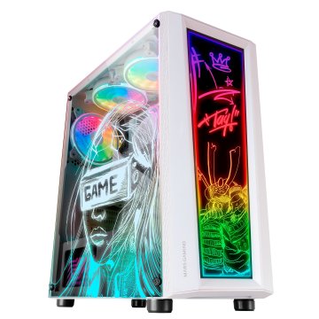 Caja Atx Semitorre Gaming Mars Gaming Mc-art White Lateral Y Frontal Personalizable Con Iluminacion Rgb Sin Fuente De Aliment 2