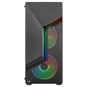 Caja Atx Semitorre Gaming Aerocool Scape Black V3 Frontal Con Linea Argb Incluye 3 Ventiladores Argb 2x140mm 1x120mm Trasero  2