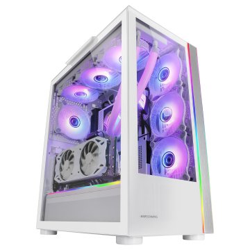 Caja E-atx Torre Gaming Mars Gaming Mc-ult Xxl White Frontal Y Lateral De Cristal Templado Sin Fuente De Alimentacion