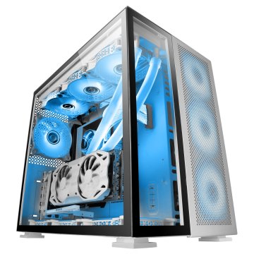 Caja E-atx Torre Gaming Mars Gaming Mc-nova Custom Xxl Lateral Y Parte De Frontal En Cristal Templado Sin Fuente De Alimentac