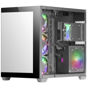 Caja E-atx Torre Gaming Mars Gaming Mcv4 Black Xxl Premium Custom Doble Ventana De Cristal Templado Continuo Sin Fuente De Al 2