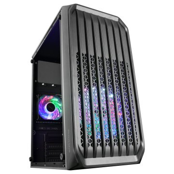Caja Microatx Gaming Mars Gaming Mc-s2 Black Frontal Con Ventilador Frgb Ventana Lateral Sin Fuente De Alimentacion