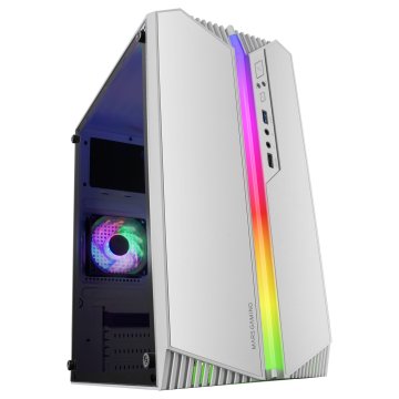 Caja Microatx Gaming Mars Gaming Mc-s1 White Frontal Argb Ventilador Traser Frgb Ventana Lateral Sin Fuente De Alimentacion