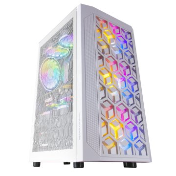 Caja Microatx Gaming Mars Gaming Mcmesh White Diseño Compacto Frontal Mesh Con 3 Ventiladores De 120mm Ventalas Laterales Dis