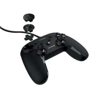 Gamepad Trust Gxt 541 Muta 24789 Color Negro Cable 3m Panel Digital Intercambiable Gatillo Sensible A La Presion Para Pc 2