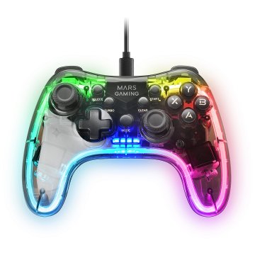 Gamepad Mars Gaming Conexion Usb-a   Usb-c Multiplataforma 20 Botones Rgb Neon Vibración Haptica Dual 2