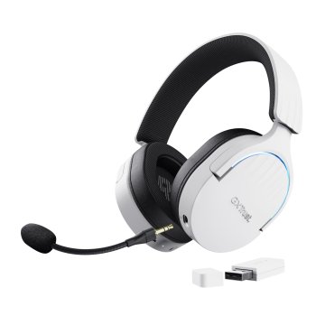 Headset Bluetooth Trust Gaming Fayzo Gxt 491 Blanco 25304 Bt Y Usb 2.4ghz Microfono Desmontable Y Flexible Carga Usb-c Contro