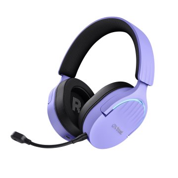 Headset Bluetooth Trust Gaming Fayzo Gxt 491 Lila 25305 Bt Y Usb 2.4ghz Microfono Desmontable Y Flexible Carga Usb-c Controle 2