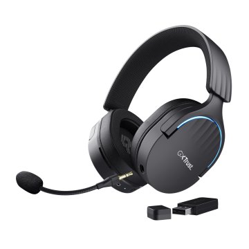 Headset Bluetooth Trust Gaming Fayzo Gxt 491 Negro 24901 Bt Y Usb 2.4ghz Microfono Desmontable Y Flexible Carga Usb-c Control
