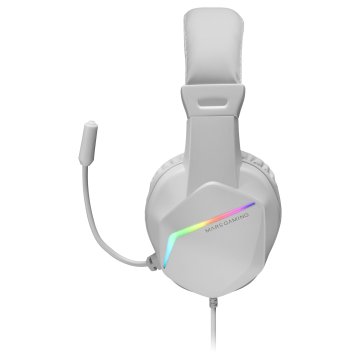 Headset Mars Gaming Mh122 White Ultra Ligeros 184g Drivers De Neodimo 50mm Microfono Flexible Jack 3.5mm Simple Y Doble Ilumi 2
