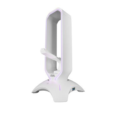 Soporte Mars Gaming Mhhpro White Para Auriculares Con Hub Usb 3.0 2p Y Bungee Pra Mouse Con Iluminacion Rgb 2