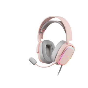 Headset Mars Gaming Mhax Pink Jack 3.5mm Altavoces Hi-fi De 53mm Microfono Extraible Iluminacion Rgb Compatible Ps4, Xbox, Sw