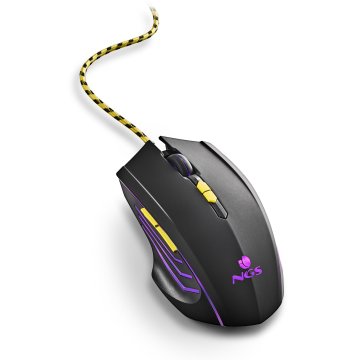 Mouse Ngs Gaming Rgb Gmx-123 800 1200 2400 3200 Dpi Efectos Luminosos Usb Color Negro 2