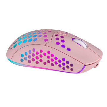 Mouse Mars Gaming Wireless Rgb Mmw3 Pink Usb 2.4g Bateria Recargable 3200dpi Ultraligero Hive Iluminacion Rgb Flow 2