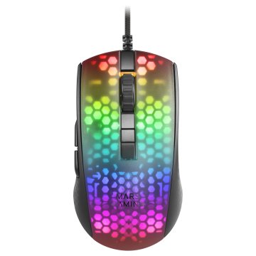 Mouse Mars Gaming Rgb Mmr Translucido Black 12800dpi Ultra Ligero 58g Iluminacion Rgb Switches Mecanicos Huano Programables