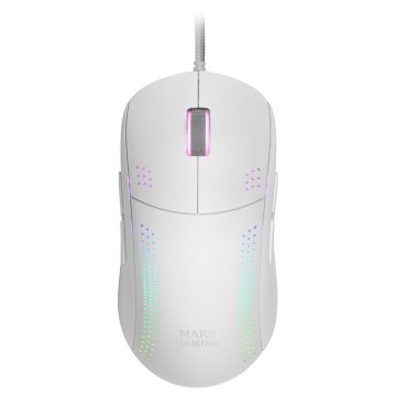 Mouse Mars Gaming Rgb Mmpro White Ambidiestro 32k Dpi Optica Pixart 3335pro 9 Botones 4 De Ellos Extraibles Switeches Mecanic 2