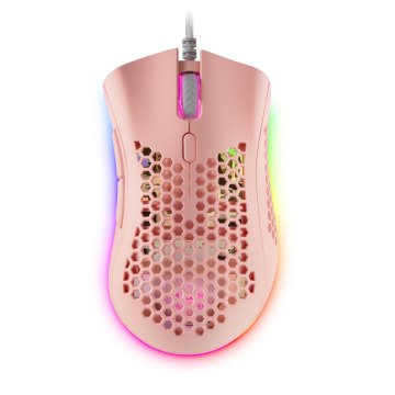 Mouse Mars Gaming Rgb Mmex Dise¾o Hive Pink 32kdpi Pixart 3389pro Switch Superficie Perforada Iluminacion Rgb Chroma 2