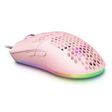 Mouse Mars Gaming Rgb Mmax Diseo Hive Pink 12400dpi Pixart 3327pro Switch Huano Superficie Perforada Iluminacion Rgb Chroma