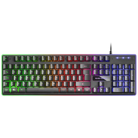 Pack Teclado Mouse Y Alfombrilla Mars Gaming Mcpx Negro Portugues Telcado Hibrido H-mech Mouse Ultraligero 10k Y Alfombrilla 