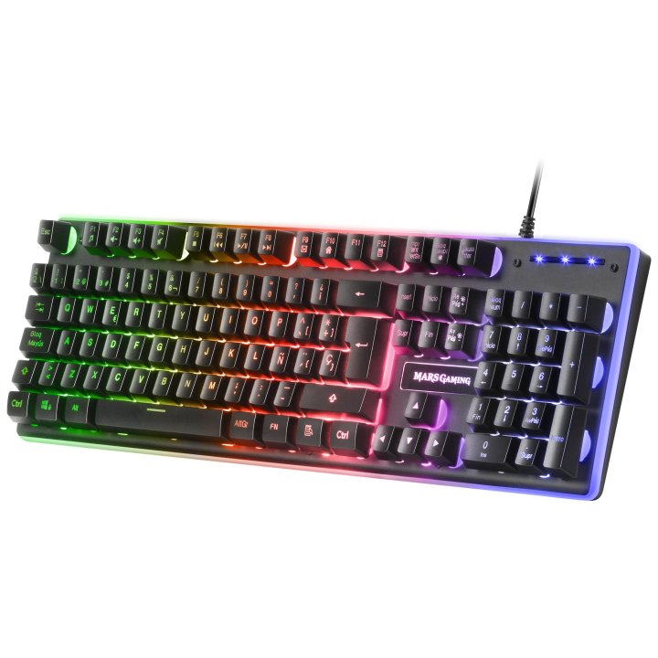 Pack Teclado Mouse Y Alfombrilla Mars Gaming Mcpx Negro Portugues Telcado Hibrido H-mech Mouse Ultraligero 10k Y Alfombrilla 