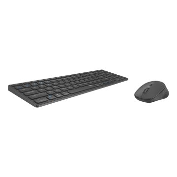 Pack Teclado Y Mouse Rapoo Wireless Y Bluetooth 9700m 2,4ghz Bt 4.0 Bt 5.0 Ultradelgado 1600 Dpi Bateria Gris Oscuro Multi Mo 2