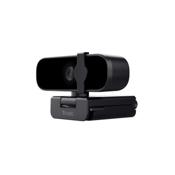 Webcam Con Microfono Trust Tanor Full Hd 1080p Negra  Para Videollamadas Nitidas Con 85% Mat. Recicl 2
