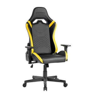 Silla Gamer Mars Gaming Mgcproby Negra Con Detalle Amarillos Brazos Regulables En Altura Reclinable 135º Cojines Ergonomicos  2