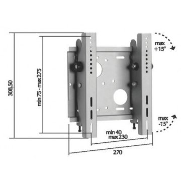 Soporte De Pared Fijo Omb Monoplasma-s Para Tv Orientable Verti. +-15§ Vesa 50  75  100  200 + Brazo De Regalo Twisplama 2