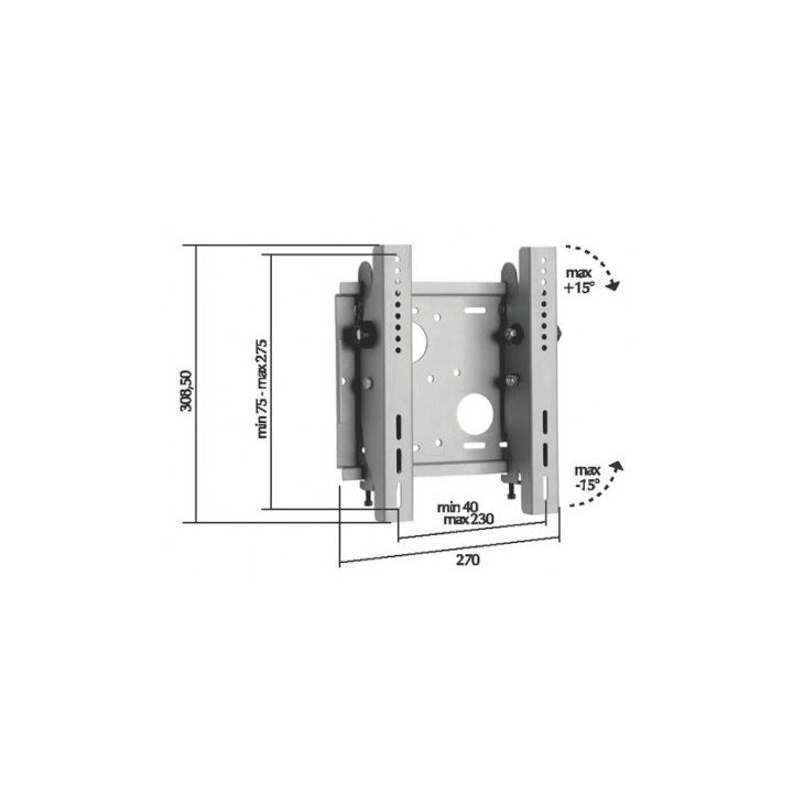 Soporte De Pared Fijo Omb Monoplasma-s Para Tv Orientable Verti. +-15§ Vesa 50  75  100  200 + Brazo De Regalo Twisplama
