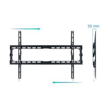 Soporte De Pared Fijo Tooq Lp1080f-b Para Pantalla 37"- 80" Max 45kg Vesa 200x200 A 600x400 Color Negro 2