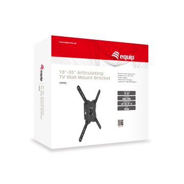 Soporte De Pared Orientable Equip Para Pantalla De 13" - 55" Inclinable -14⺠+5⺠Max 30kgs Vesa Max 400x400 650405 2