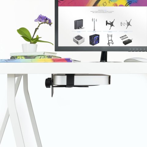 Soporte Para Mini Pc Tooq Tcch0001-b Max. 5kg Monitor escritorio monitor mastil Negro