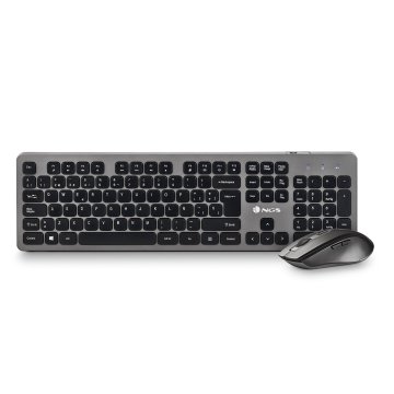 Pack Teclado Y Mouse Ngs Idol Kit Wireless De 2,4 Ghz. 12 Teclas Multimedia. 800 1200 1600 Dpi