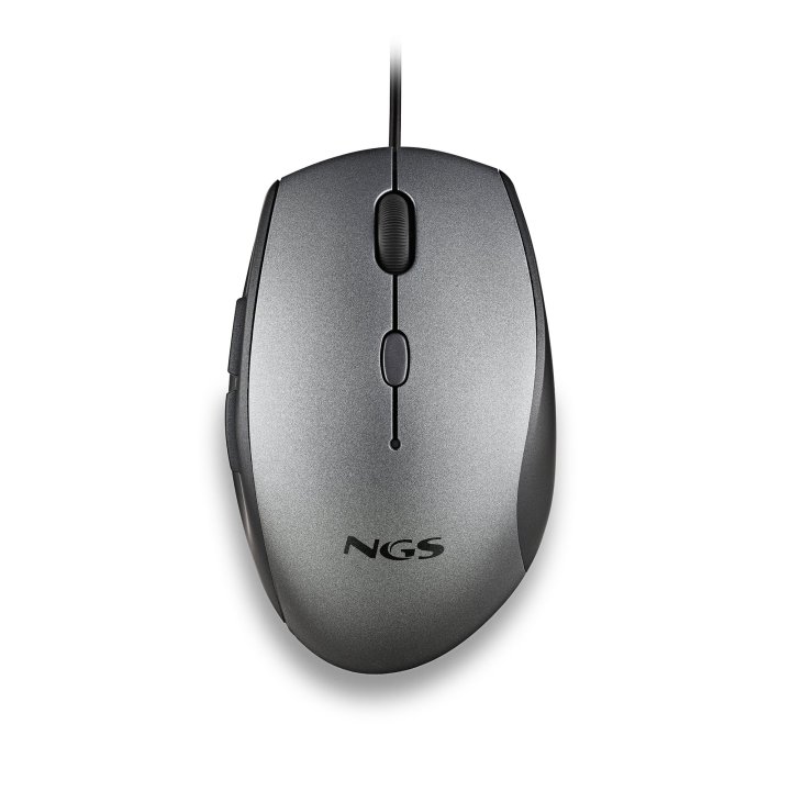 Mouse Ngs Ergo Moth Gray Con Cable Y Botones Silenciosos. Adaptador Usb A Tipo C