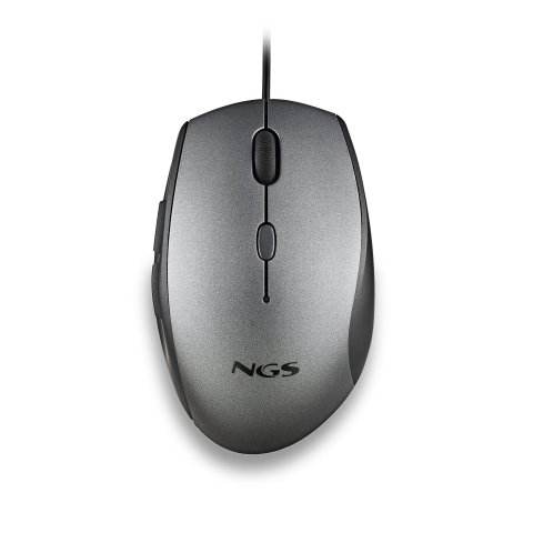 Mouse Ngs Ergo Moth Gray Con Cable Y Botones Silenciosos. Adaptador Usb A Tipo C