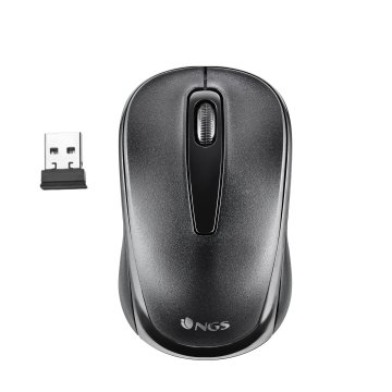 Mouse Ngs Wireless Easy Gamma 1000dpi 2 Botones Nano Receptor 2.4ghz Color Negro