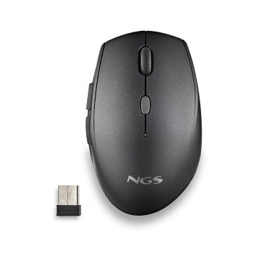 Mouse Ngs Wireless Ergo Bee Black Con Teclas Silenciosas Negro