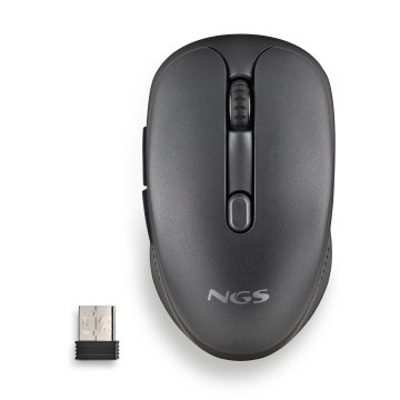 Mouse Ngs Wireless Evo Rust Black Recargable Con Teclas Silenciosas Negro