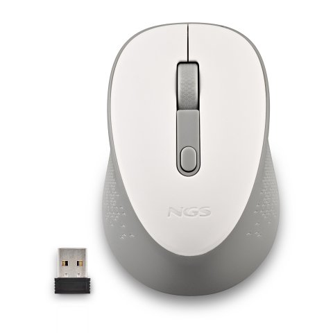 Mouse Ngs Wireless Dew White Con Nano Receptor-800 1600 Dpi 2,4ghz Blanco