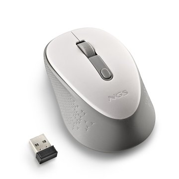 Mouse Ngs Wireless Dew White Con Nano Receptor-800 1600 Dpi 2,4ghz Blanco 2