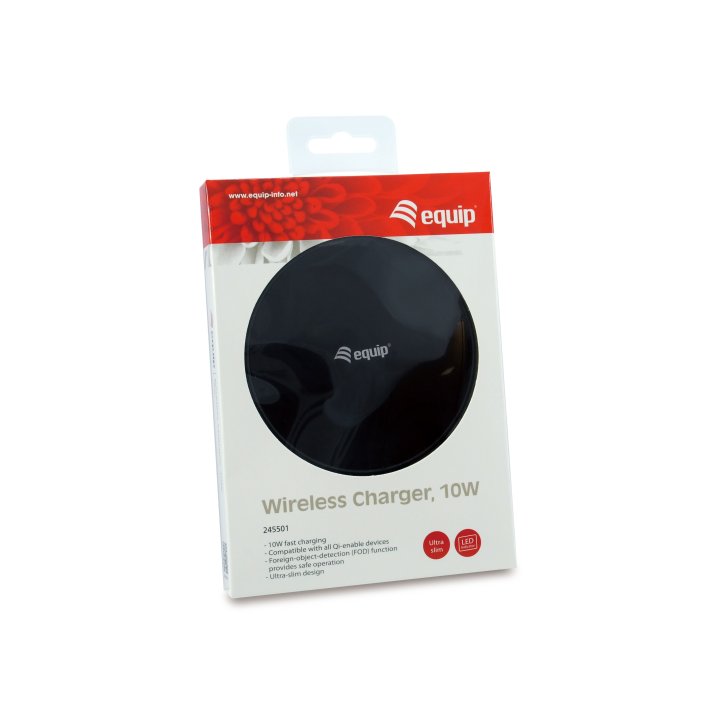 Cargador Inalambrico Equip Life Qi 10w Carcasa De Aluminio Ultra-slim - Promo