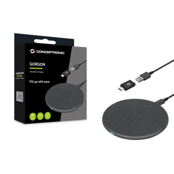 Cargador Inalambrico Conceptronic Gorgon03g Qi 15w Carga Rapida De Aluminio 2