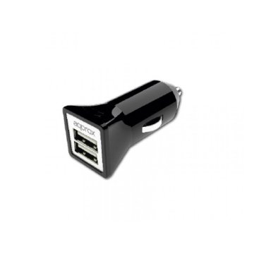 Cargador De Coche Approx 2 Usb 5v 3,1 Ah Color Negro Appusbcar31b