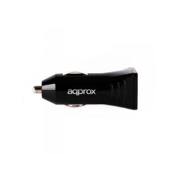 Cargador De Coche Approx 2 Usb 5v 3,1 Ah Color Negro Appusbcar31b 2
