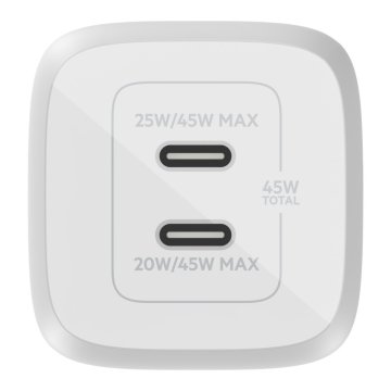 Cargador De Pared Belkin Wch011vfwh Doble Usb-c Gan Boost Charge Pro 45w (25w+20w) 2