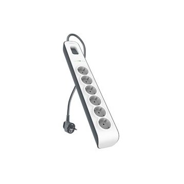 Regleta Alimentacion Belkin Bsv603vf2m De Protección Contra Sobretensiones 6 Tomas Boton De Apagado Y Encendido Color Blanco