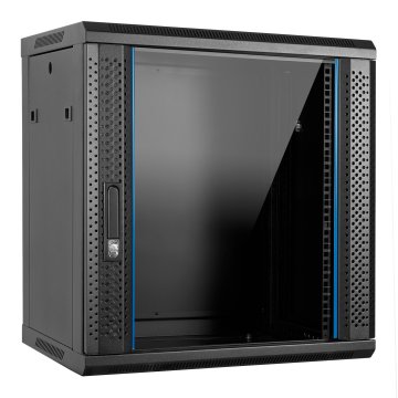 Armario Mural 19" Aiten Data 12u Ai6412s 600 X 450 X 635 2l Color Negro Puerta De Cristal Templado