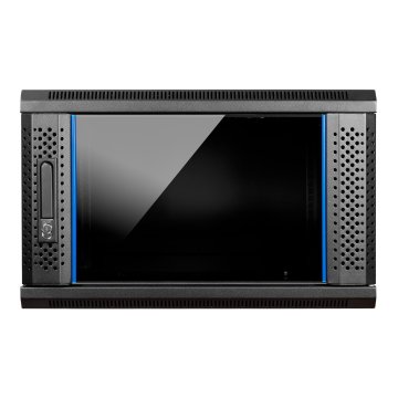 Armario Mural 19" Aiten Data 6u Ai6606s 600 X 600 X 368 2l Color Negro Puerta De Cristal Templado 2